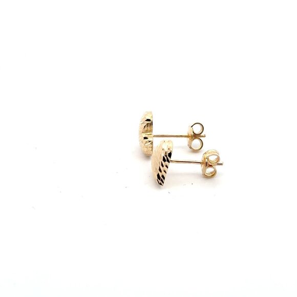 18K Gold Earrings Stud Heart - Picture 3 of 9